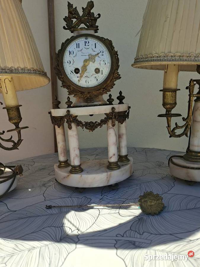 kominkowy zegar francuski plus dwie lampki nocne Rzeszów