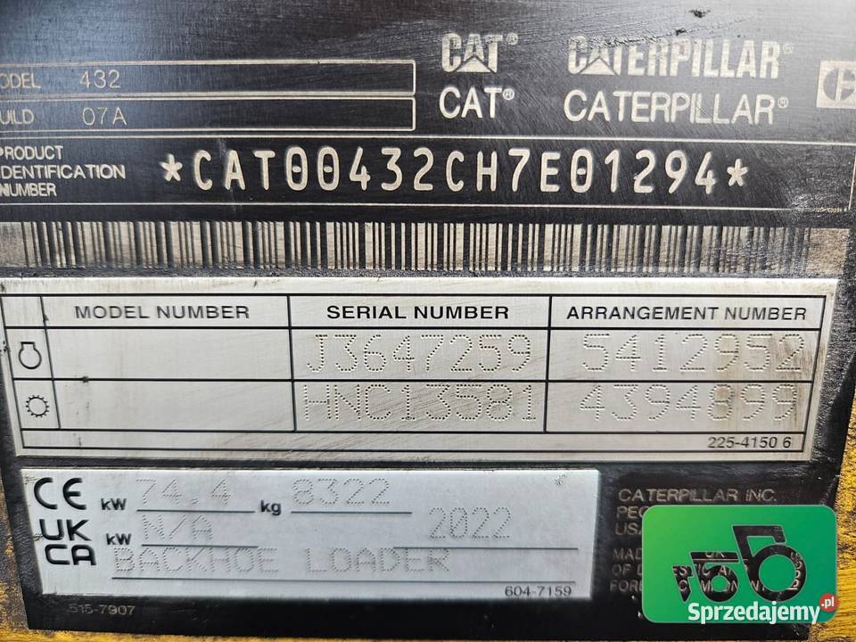 Ramie kompletne Maszt Wysięgnik Cat 432