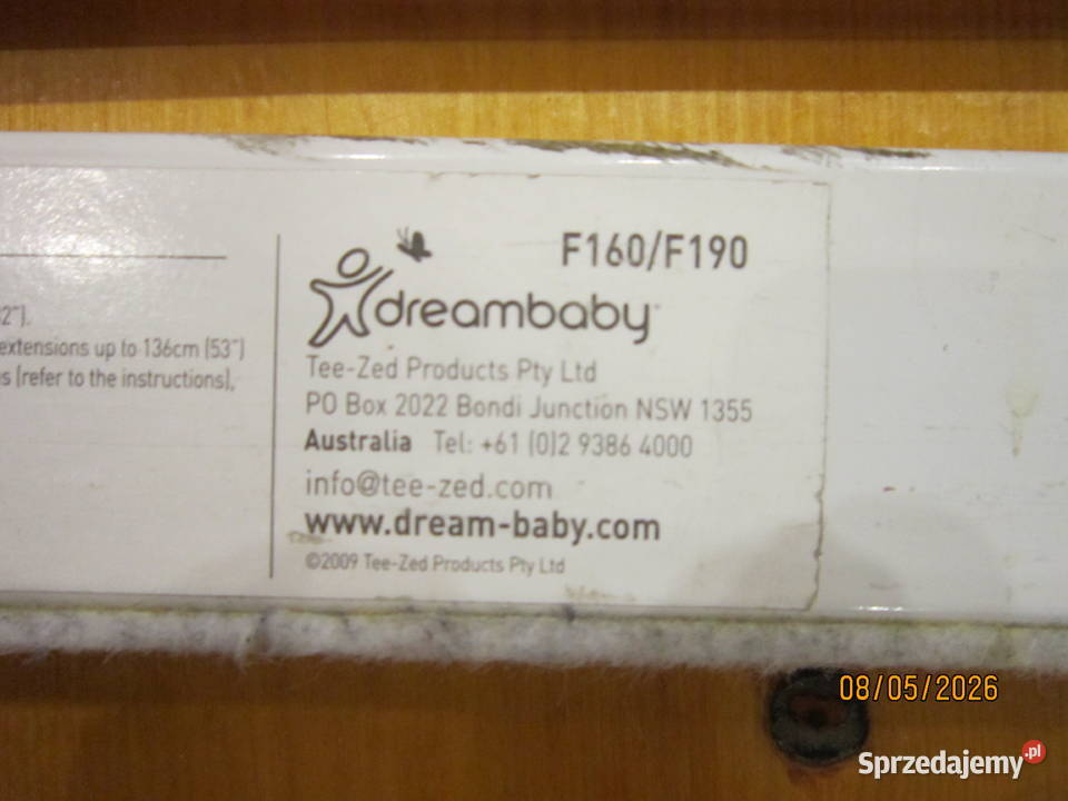 Bramka bezpieczeństwa Dreambaby model F190w 2 x Akcesoria Warszawa