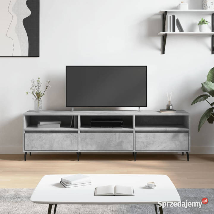 Szafka pod TV szarość betonu 150x30x445 WM831296 Warszawa