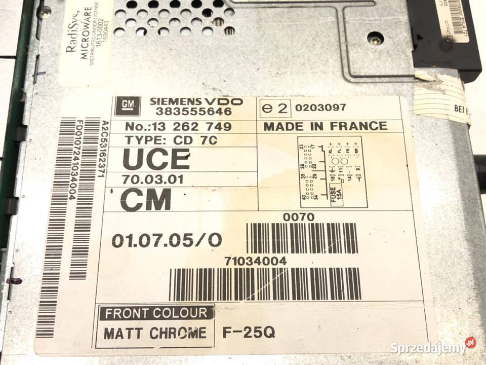 RADIO CD 70 OPEL ZAFIRA B 13262749 0515