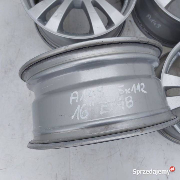FELGI ALUMINIOWE 16 5x112 7J ET48 MERCEDES Średnica 16" sprzedam