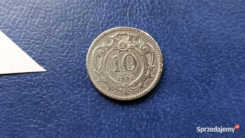 Stare monety 10 halerzy 1893 Austria Lesko