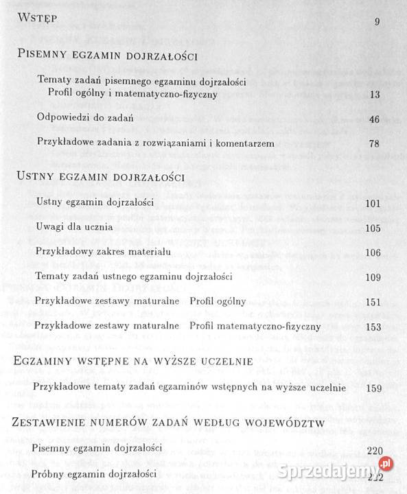 Zbiór zadań i zagadnień maturalnych z matematyki