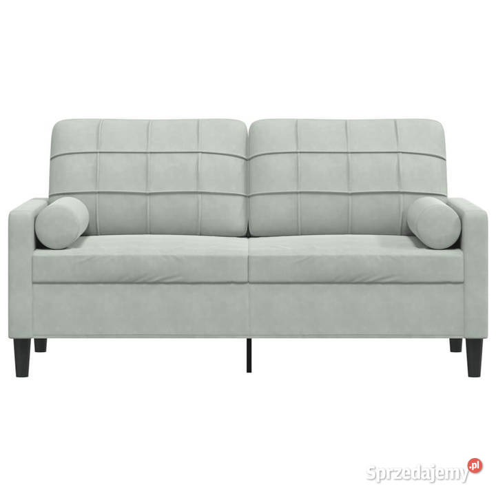 2osobowa sofa z poduszkami jasnoszara 140 Sofy i kanapy Warszawa
