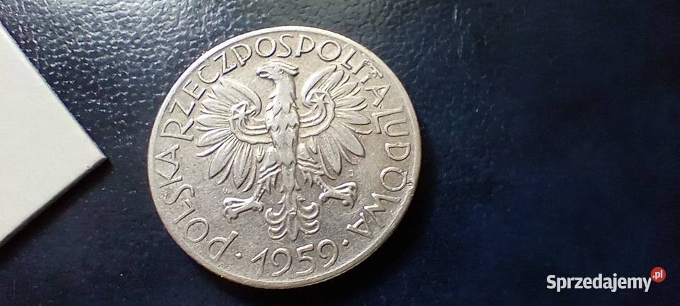 Stare monety 5 złotych 1959 Rybak PRL Polska Lesko