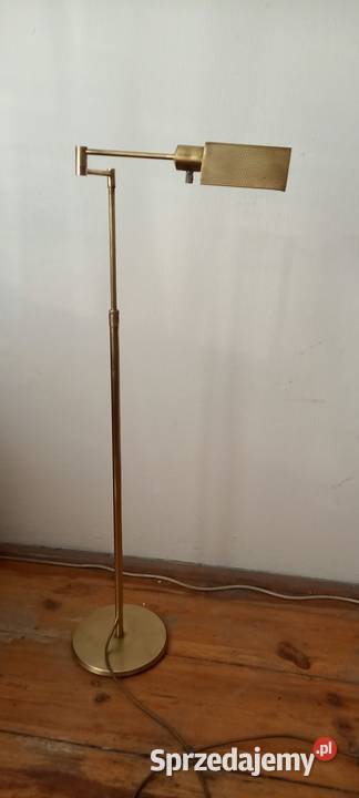 Mosiężna lampa podłogowa ze składanym ramieniem sprzedam