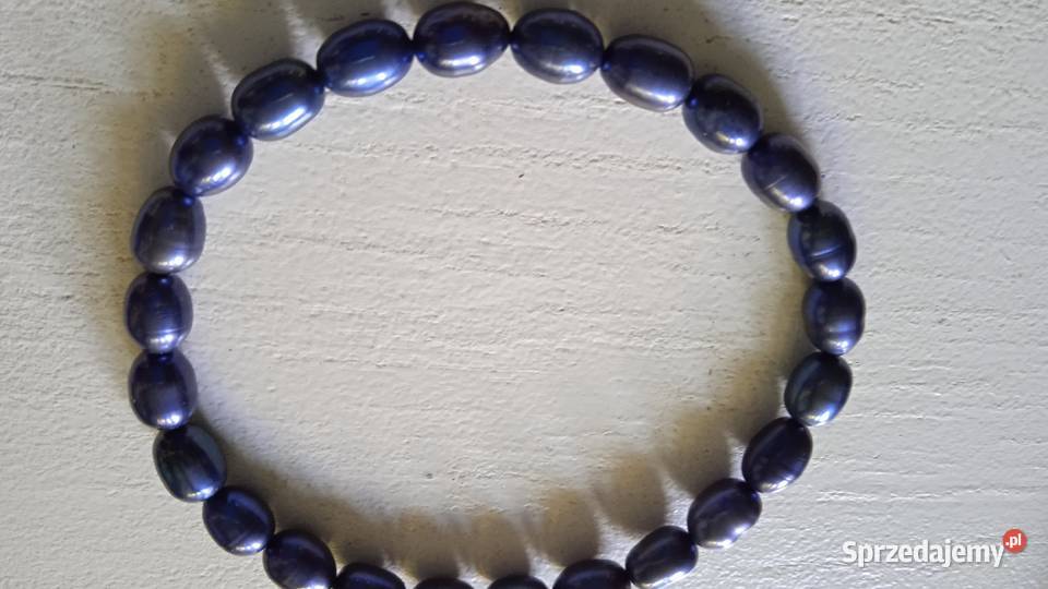 BRANSOLETKA Z PEREŁ HODOWLANYCH PERŁOWE INDYGO wielkopolskie Piła sprzedam