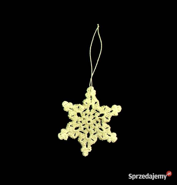Zawieszka szydełkowa na choinkę gwiazdka 8 ecru Kluczbork
