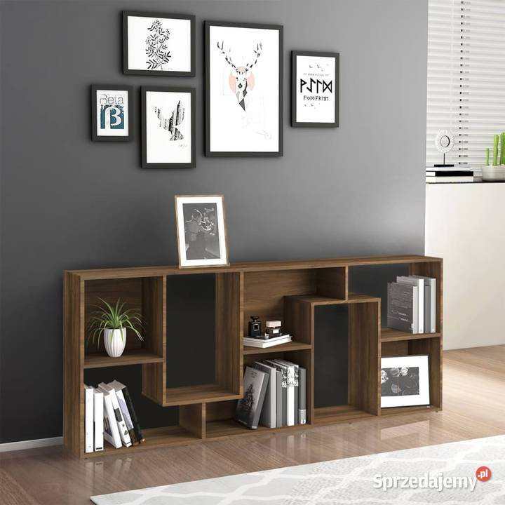 Regał na książki brązowy dąb 67x24x161 WM815503
