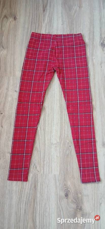Spodnie dziewczęce w czerwonobiałą kratkę Grudziądz