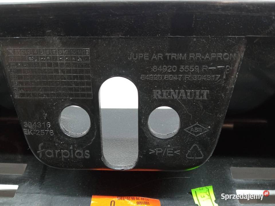 OSŁONA PROGU BAGAŻNIKA 849205559RB Renault Clio