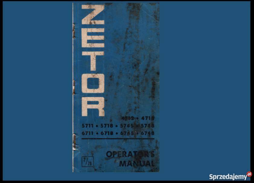 ZETOR 6711 6718 6745 instrukcja obsługi sprzedam