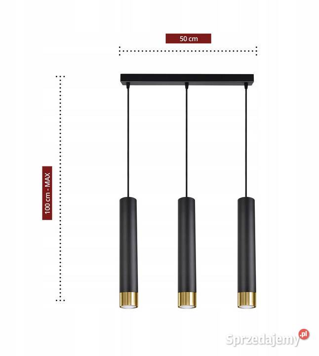 Lampa Wisząca potrójna SPOT Tuby Metal Czarna Choroszcz sprzedam
