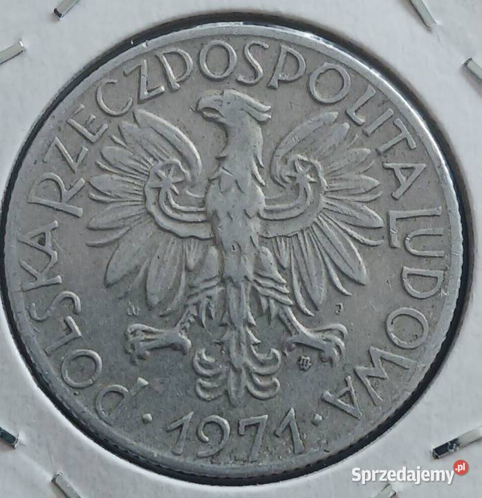 5 Złotych Rybak 1971 r 1 najniższy nakład Ładna Konin