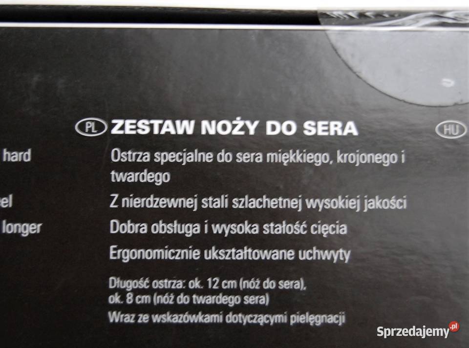 Zestaw dwóch noży do sera ze stali szlachetnej