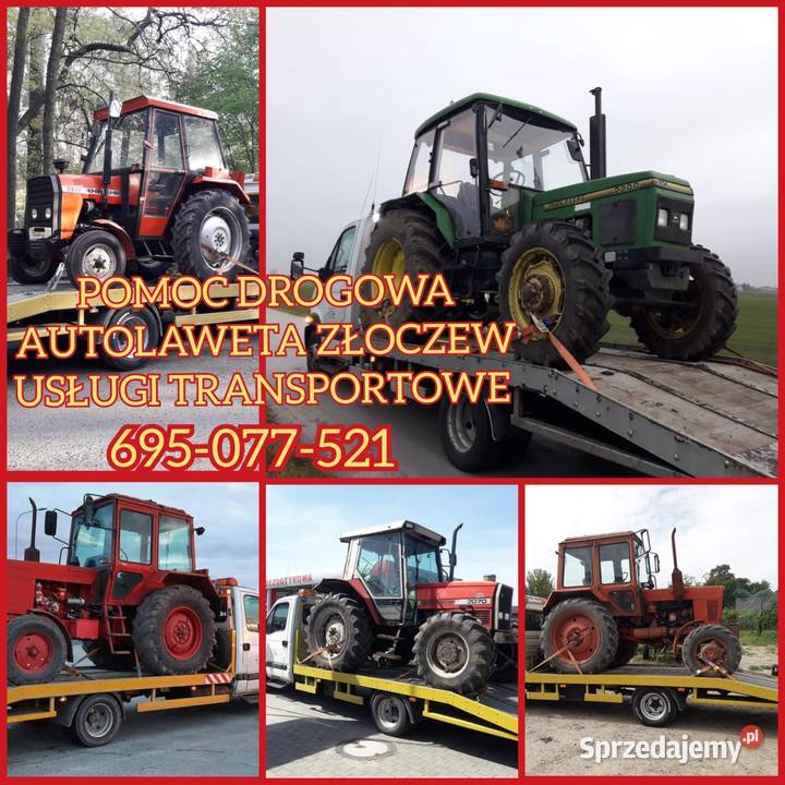 Transport przyczep rolniczych maszyn Złoczew
