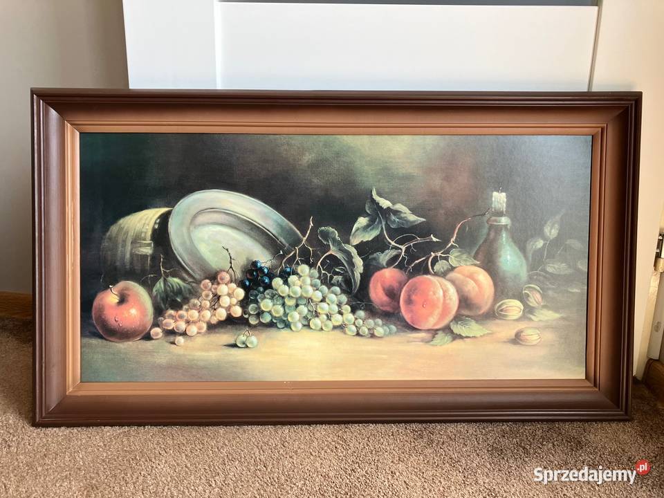 Obraz martwa natura owoce w ramie 90x50 Nisko