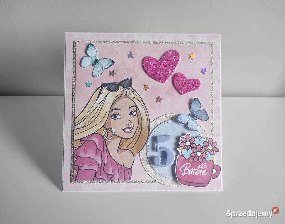 Kartka urodzinowa ręcznie robiona Barbie Łódź
