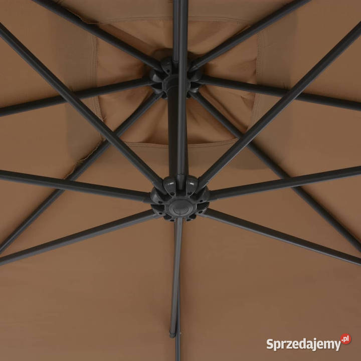 Parasol wiszący ze stalowym słupkiem 300 taupe Warszawa