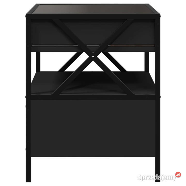 Stolik nocny z LED Infinity czarny 40x40x51 Warszawa