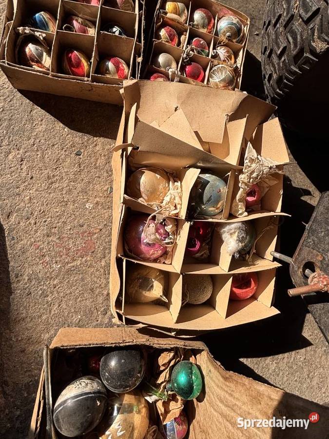 bombki choinkowe z czasow PRL ozdoby szklane Kosianka-Boruty