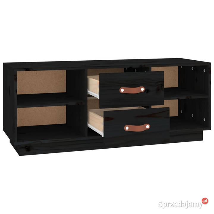 Szafka pod TV czarna 100x34x40 lite drewno Warszawa