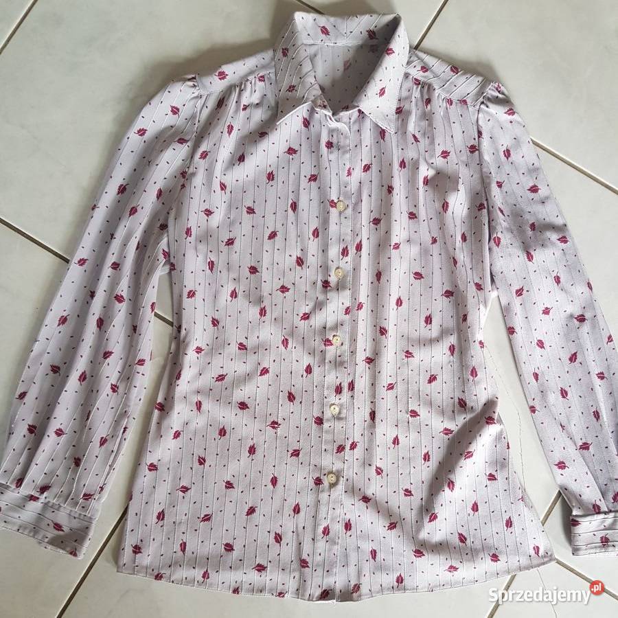 Vintage Retro koszula we wzorki printy elegancka kolorowy Kielce