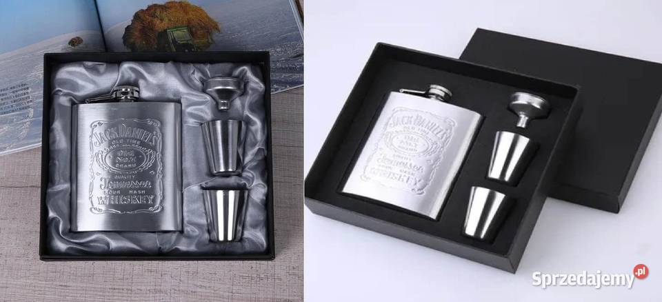 Piersiówka Jack Daniels metalowa kieliszki lejek Poznań