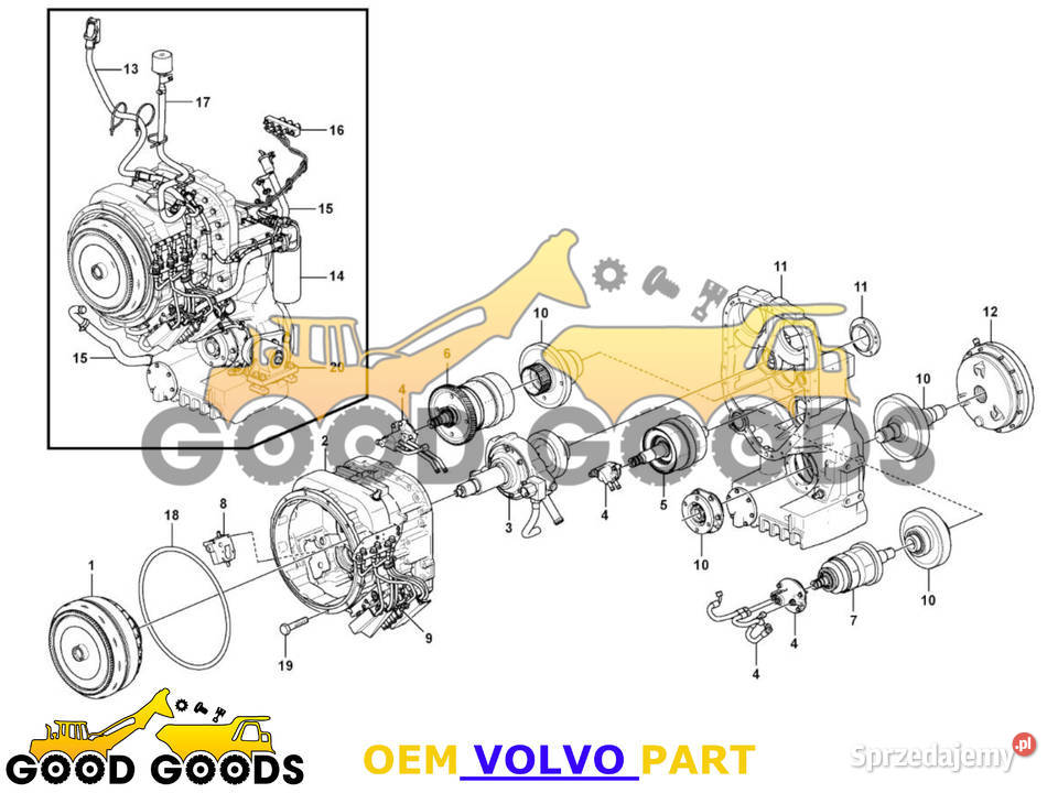VOLVO ZESTAW USZCZELEK SKRZYNI BIEGÓW 11708284 Części Władysławów