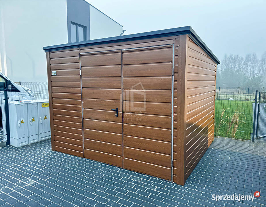 Schowek domek ogrodowy 3x25m Brama dwuskrzydłowa Sieradz