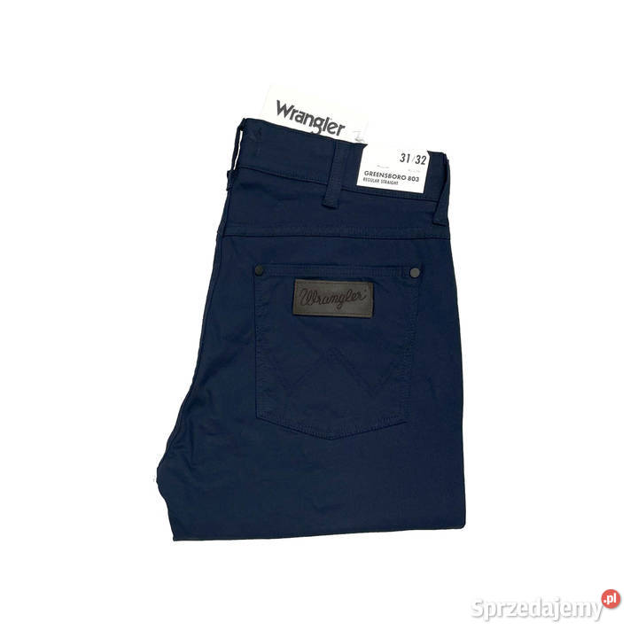 Spodnie męskie Wrangler Greensboro 803 Dark Navy Odzież codzienna Warszawa