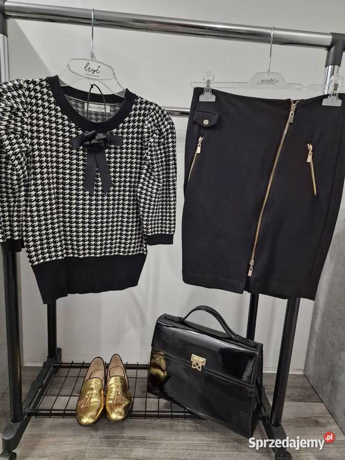 Czarna ołówkowa spodnica S śląskie Żywiec