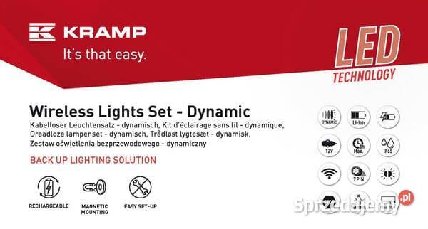 Zestaw lamp bezprzewodowych LED kwadratowych 12V