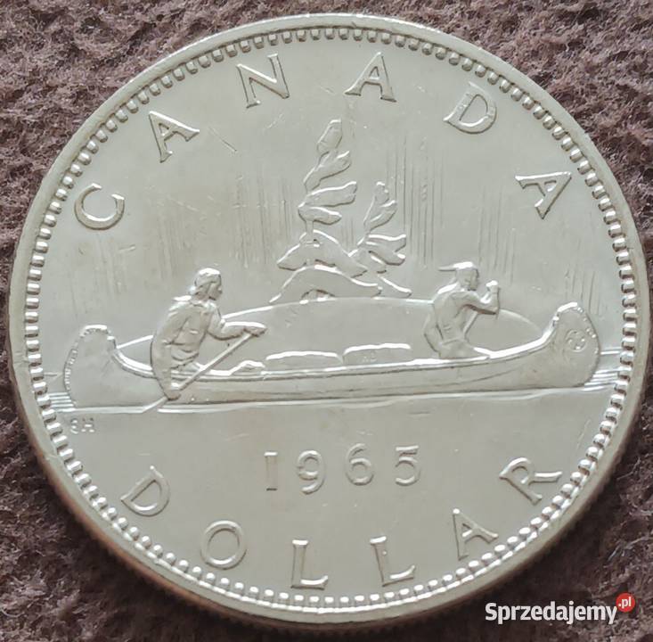 1 Dolar Kanada 1965 r Mennicze srebro wielkopolskie Konin