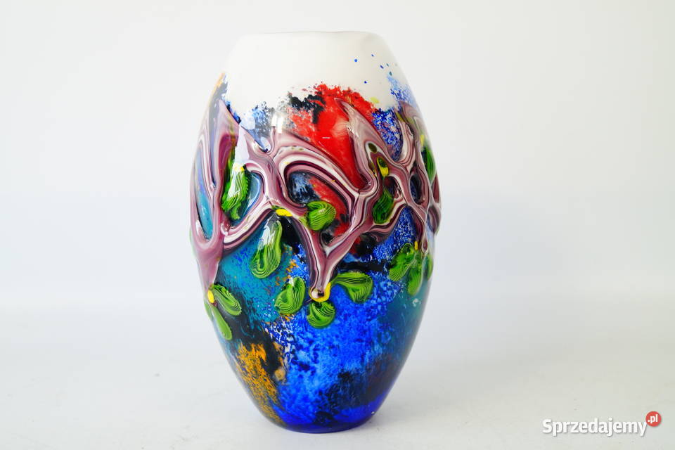 Wazon szklany 3D Murano style piękne kolory wielkopolskie