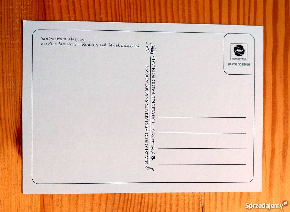 SANKTUARIUM MARYJNE BAZYLIKA MNIEJSZA W KODNIU Piszczac sprzedam