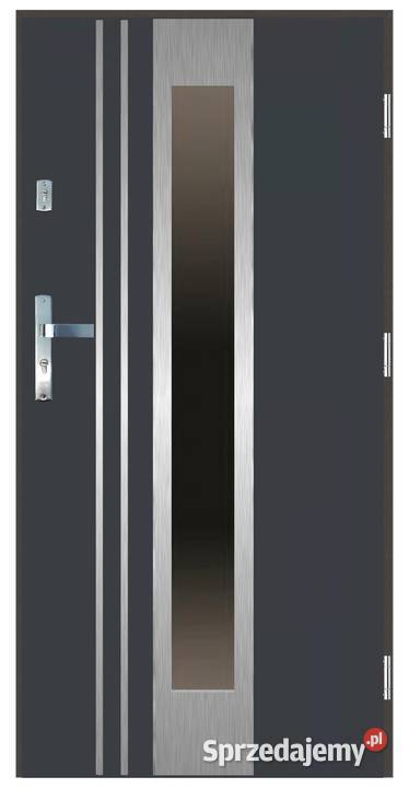 Drzwi wejściowe do domu GI15 INOX Antracyt 90 Ciemniewo