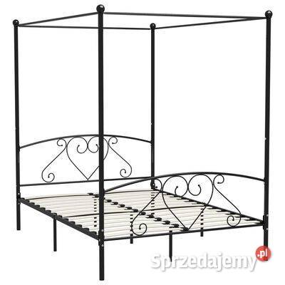 Rama łóżka z baldachimem czarna metalowa 160 x mazowieckie
