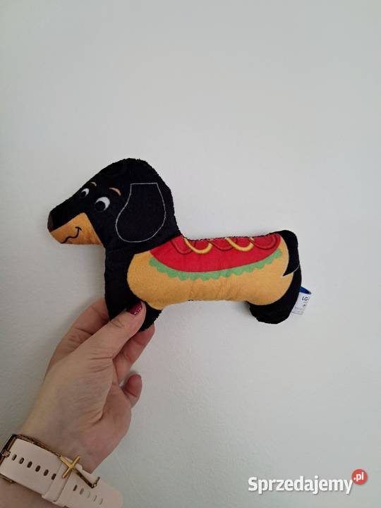 Pluszowa maskotka Jamnik Hot Dog miękki płaski Maskotki łódzkie Łódź sprzedam