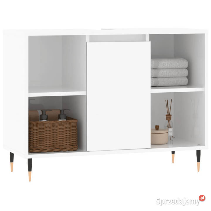 Szafka łazienkowa biała z połyskiem 80x33x60 Warszawa