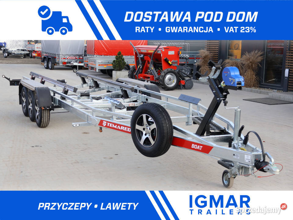 Przyczepa pod łódź TEMARED B3509024 V trzyosiowa Pisz sprzedam