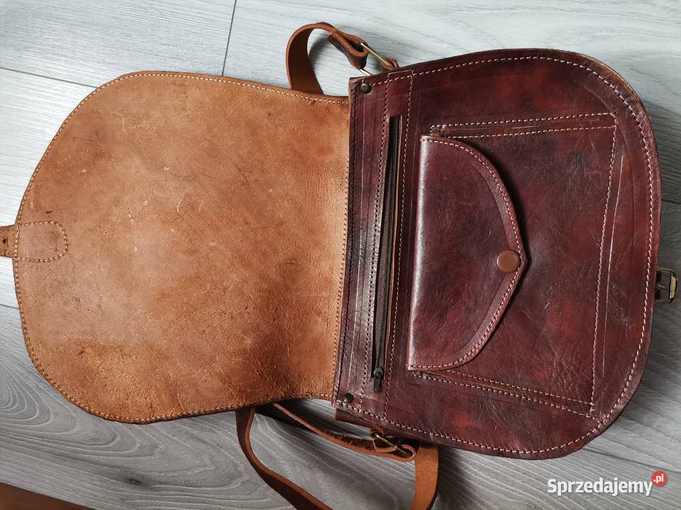 oryginalna skórzana torba listonoszka z czasów 27cm Białystok