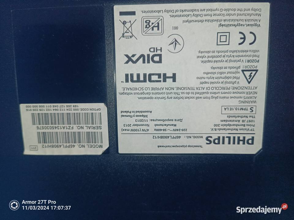 Philips 46Pfl 4908 Nowy Sącz