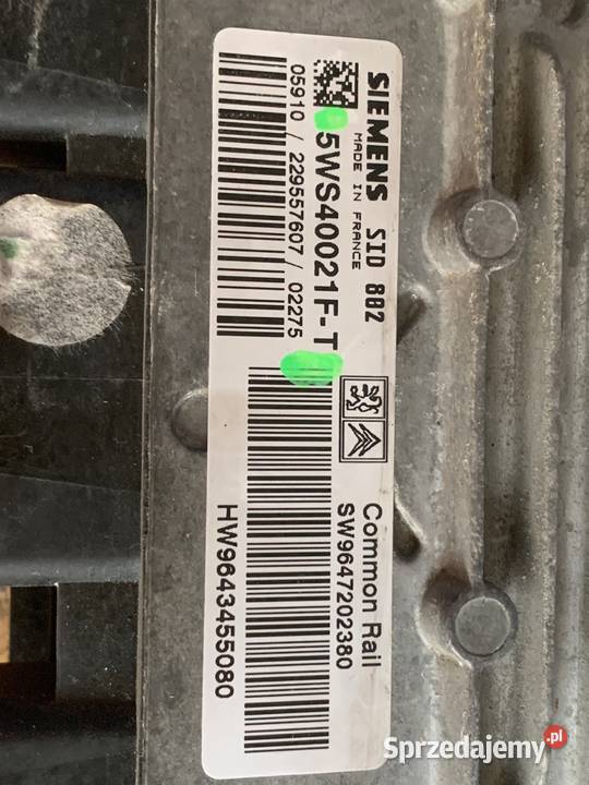 Komputer citroen Peugeot 5WS40021FT SW9647202380 sprzedam
