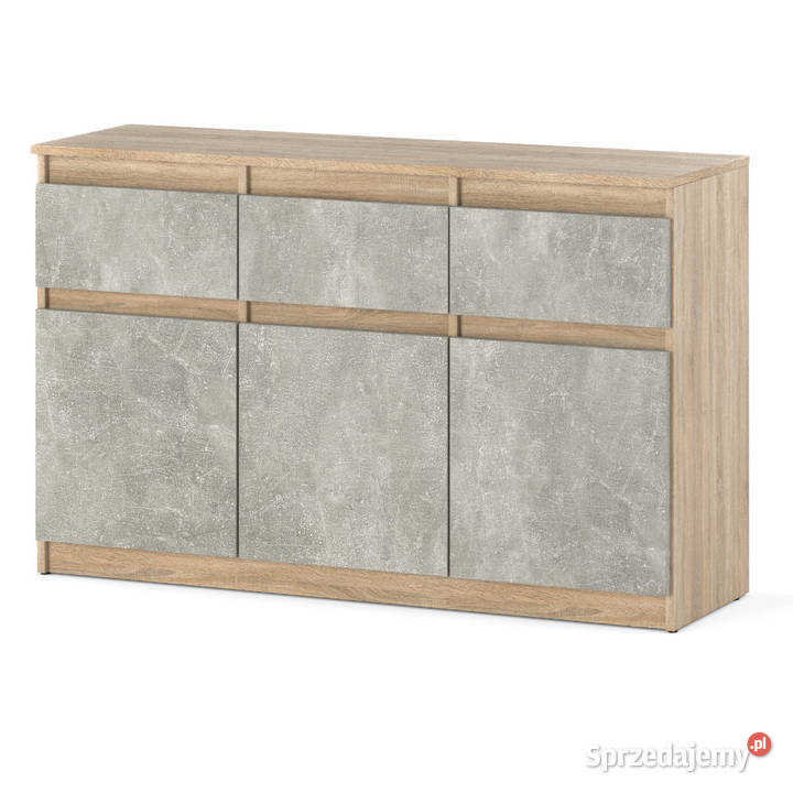 Komoda Wysoka Z 3 Szufladami Duża Szafka Rtv 120