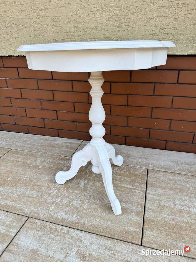 Stolik stylowy biały okrągły okolicznościowy Stoliki kawowe i ławy Sulbiny