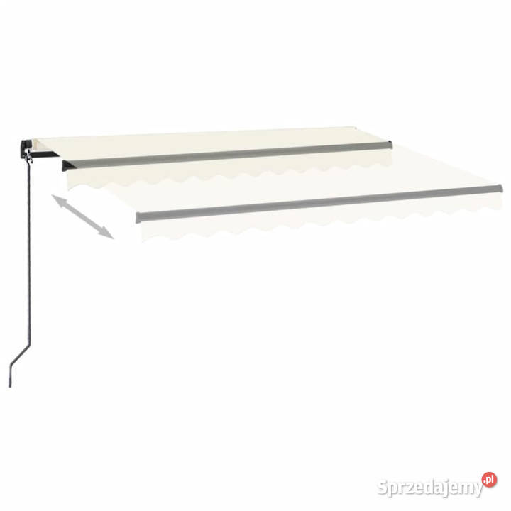 Ręcznie zwijana markiza z LED 350 x 250 kremowa Markizy i osłony mazowieckie Warszawa