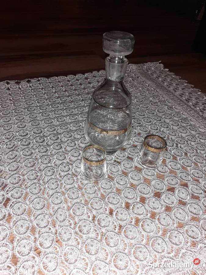 Śliczna karafka i kieliszki do likieru ze Sosnowiec