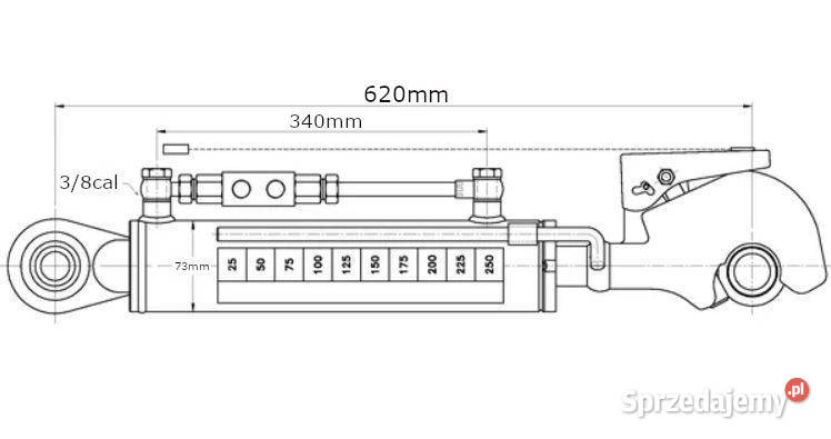 Łącznik górny hydrauliczny TCVHN 620 mm kat2 Kamionna